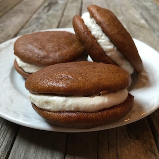 3 Whoopie pies on a plate