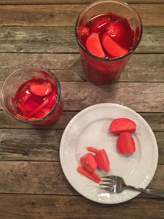 Pickled Radishes On Plate