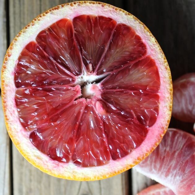 Blood Orange sliced in half 