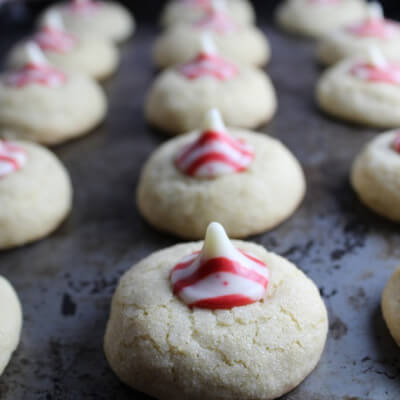 Peppermint Kissed Thumbprint Sugar Cookies