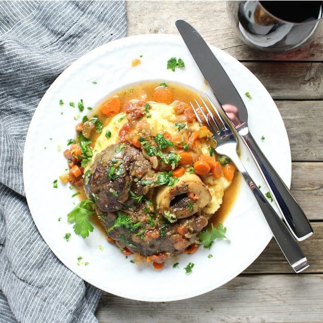 Veal Osso Buco with parmesan polenta
