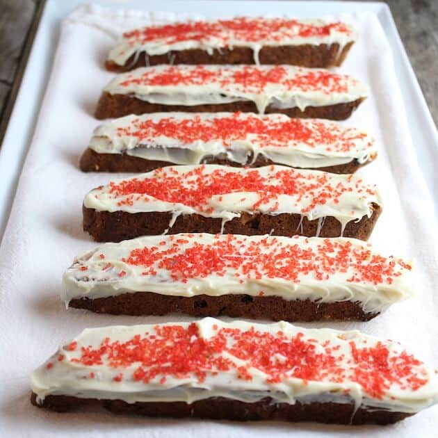 holiday biscotti on a platter