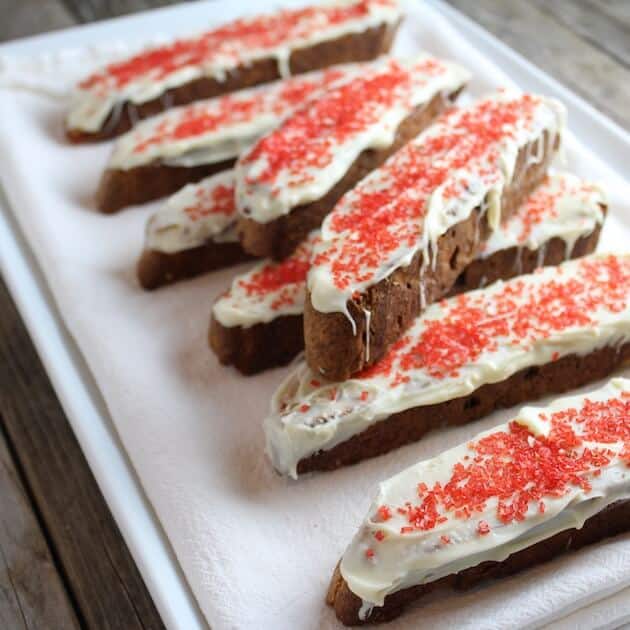 plate of holiday biscotti