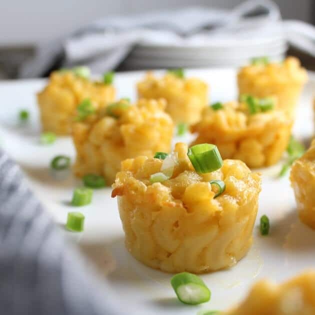 Mac N Cheese Bites on a serving platter