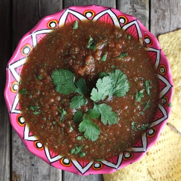 Salsa In mexican potter bowl