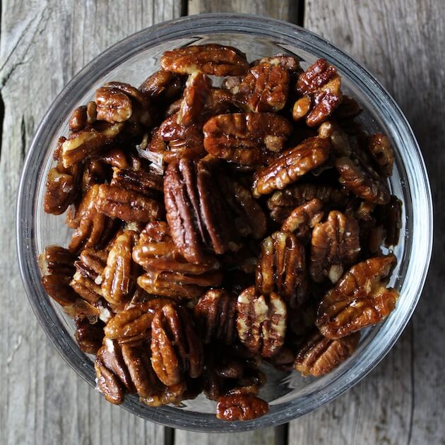 Crack nuts in glass bowl