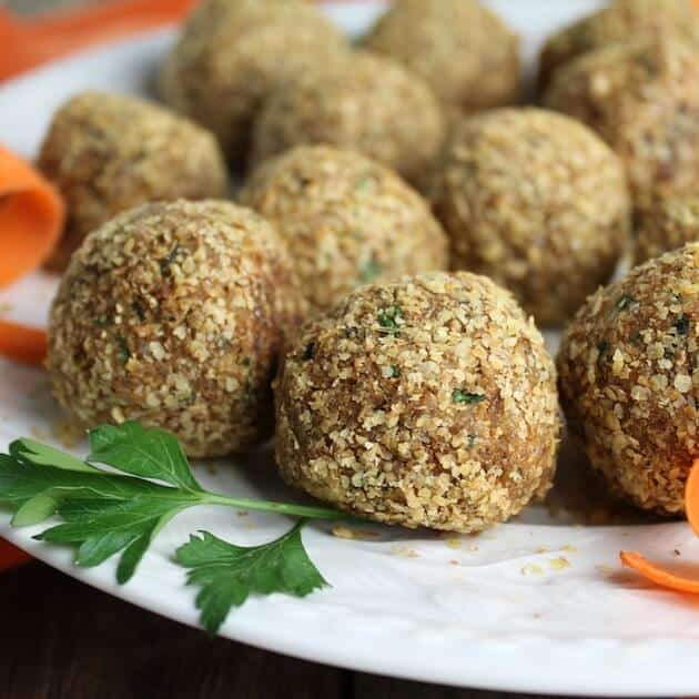 Vegetarian Meatballs on a plate