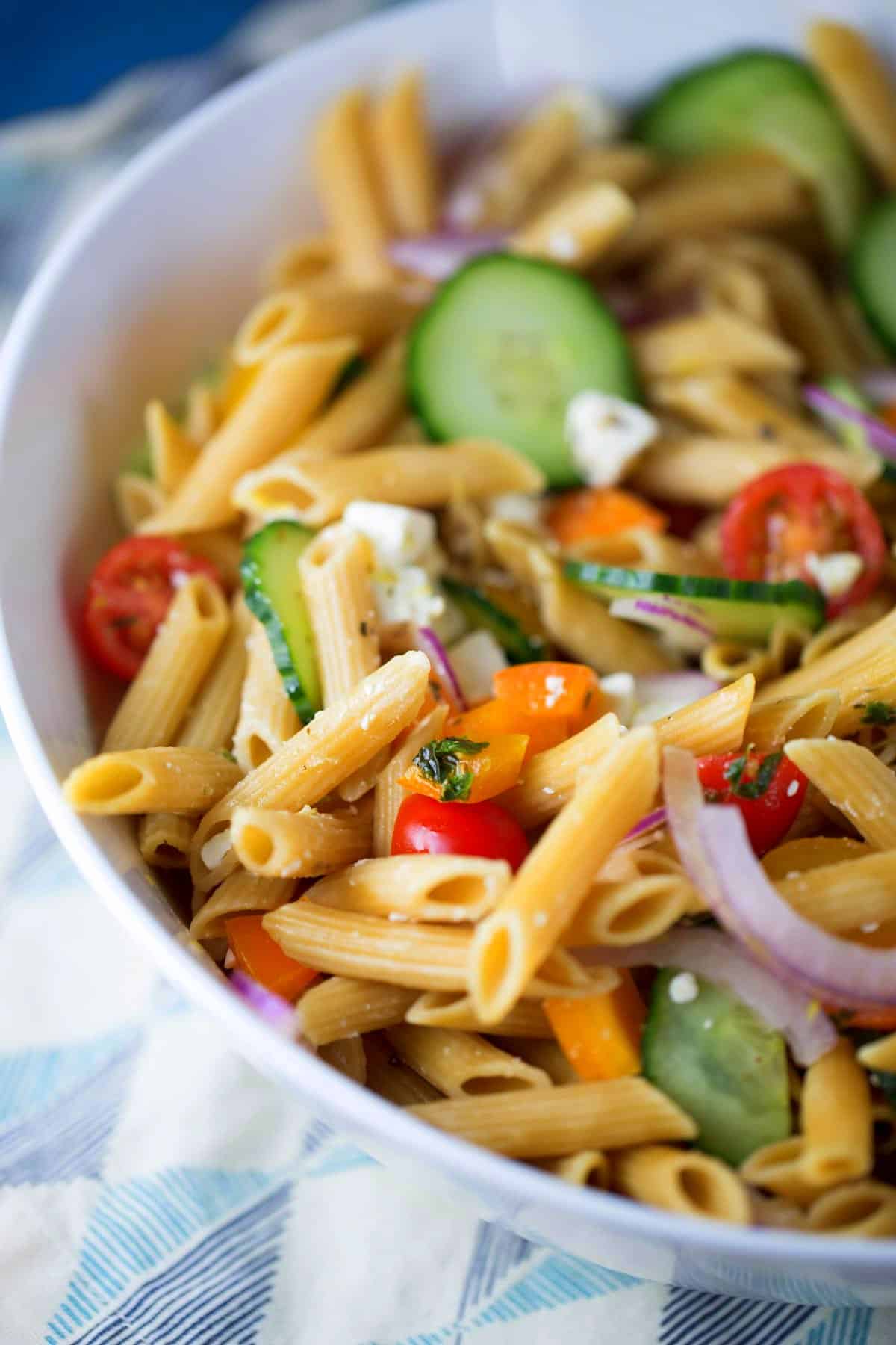 penne-pasta-mixed-with-dressing-cheese-and-fresh-veggies