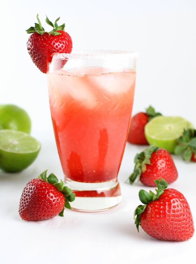 Strawberry margarita in a glass