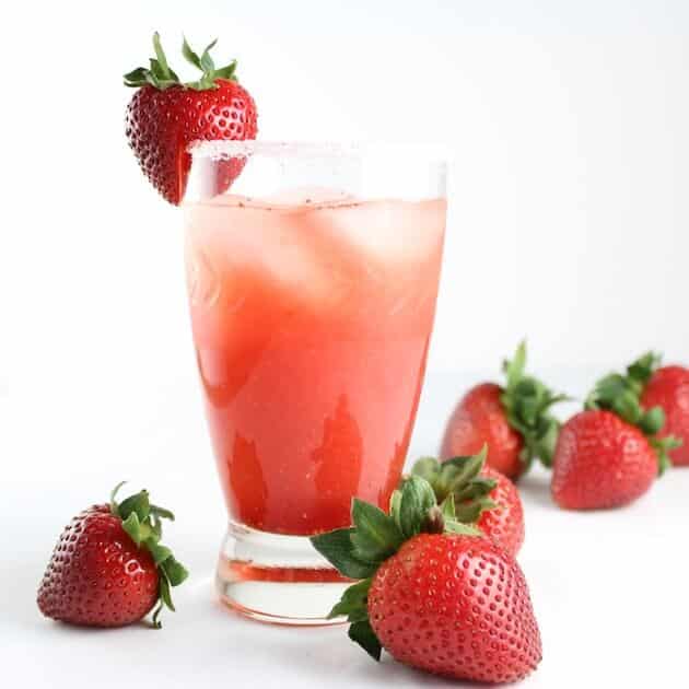 strawberry margarita in glass