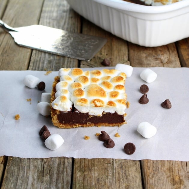 Nutella Dessert square on parchment paper 