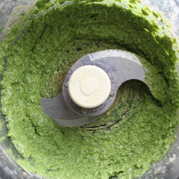 Spicy Green Hummus in food processor