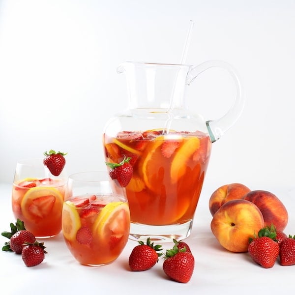 Strawberry Peach Sangria With Rosé