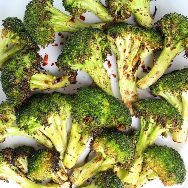 Close up of Grilled Broccoli florets