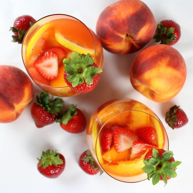 Strawberry Peach Sangria With Rosé