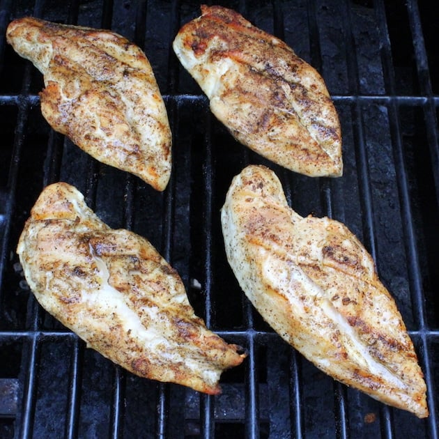 Four Chicken Breasts Grilling
