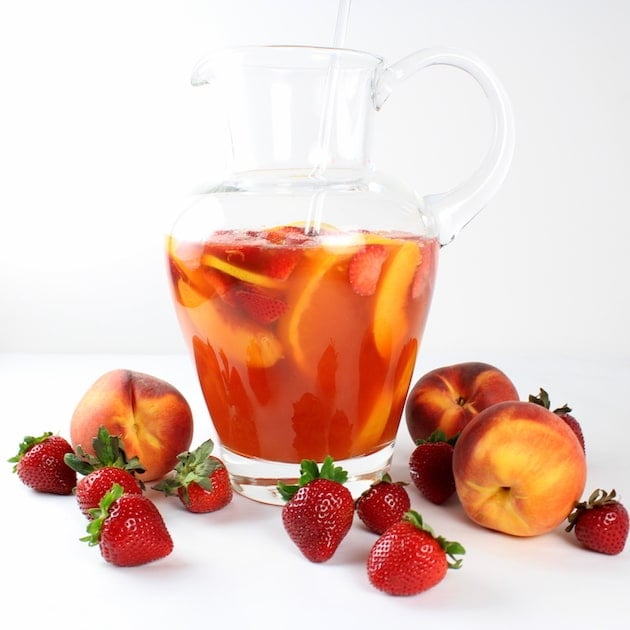 Strawberry Peach Sangria With Rosé