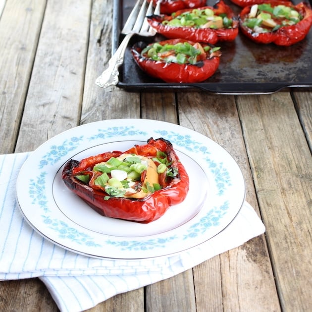  Plate with a Smoked Mozzarella Chorizo Peppers