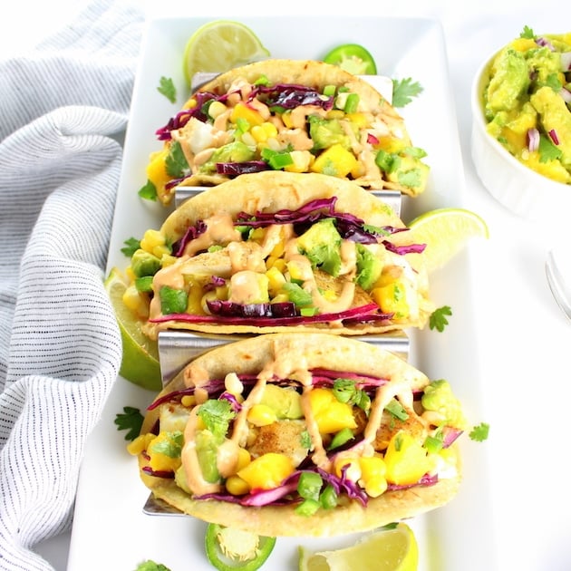 Fish Tacos with Mango Guacamole