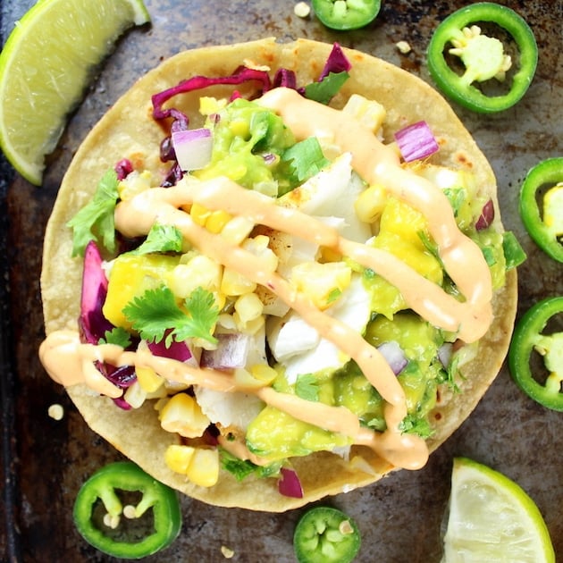 open faced Fish Taco 