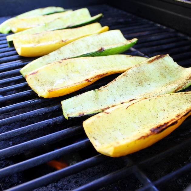 sliced squash halves grilling 