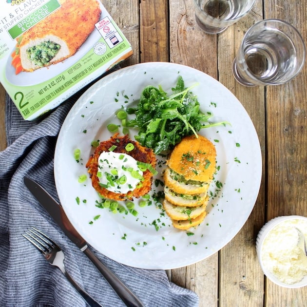 Parmesan Sweet Potato Cakes With Broccoli Cheese Chicken