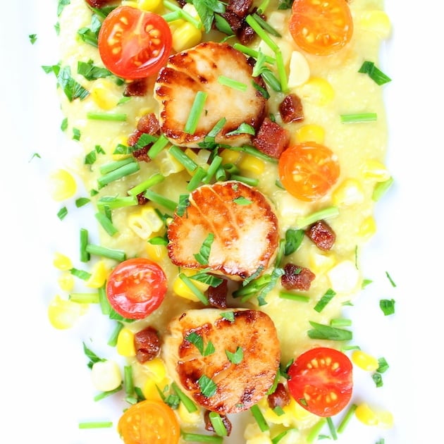 Pan-Seared Sea Scallops with Corn Puree