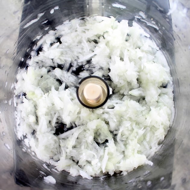 onions grated in a food processor