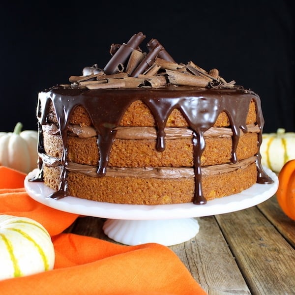 Thanksgiving Menu - Pumpkin Chocolate Ganache Cake