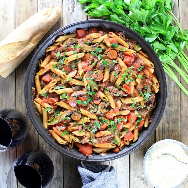 crock-pot beef ragu with ricotta 