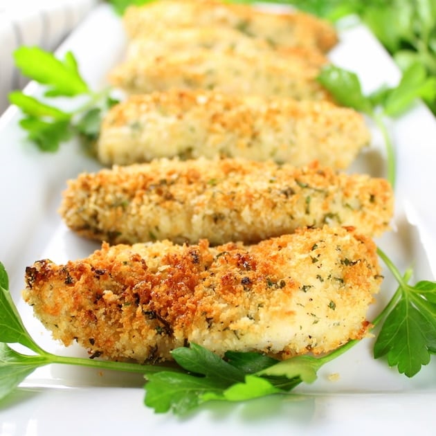 Plated Cooked Chicken Strips