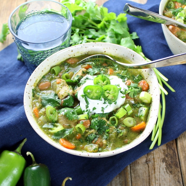 Green chili verde chicken soup