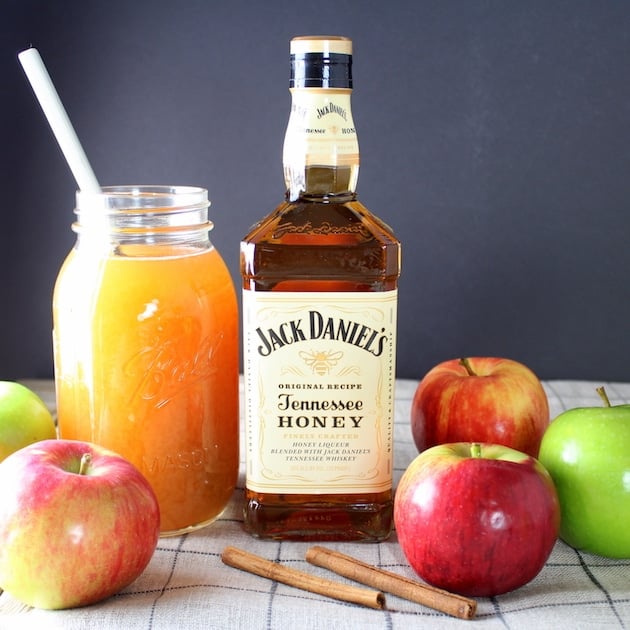 Apple Cider Honey Jack Martini in mason jar