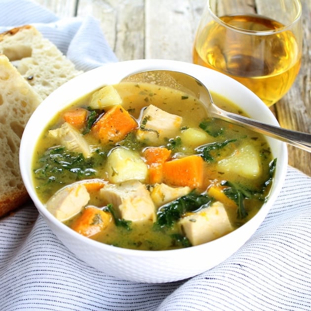 Kale and Butternut Squash Turkey Soup