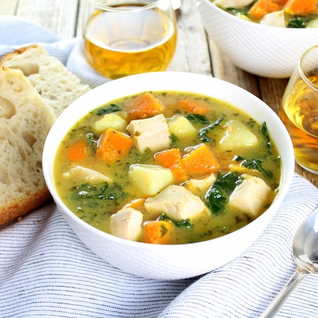 Kale and Butternut Squash Turkey Soup