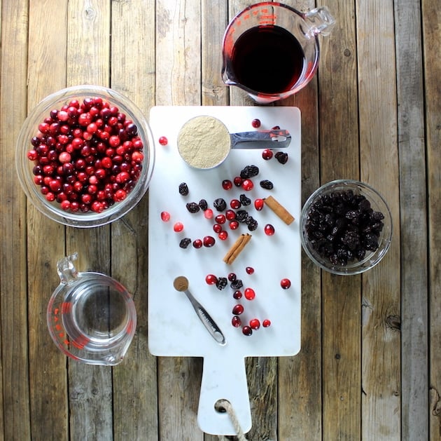Ingredients for Cranberry And Dried Cherry Sauce