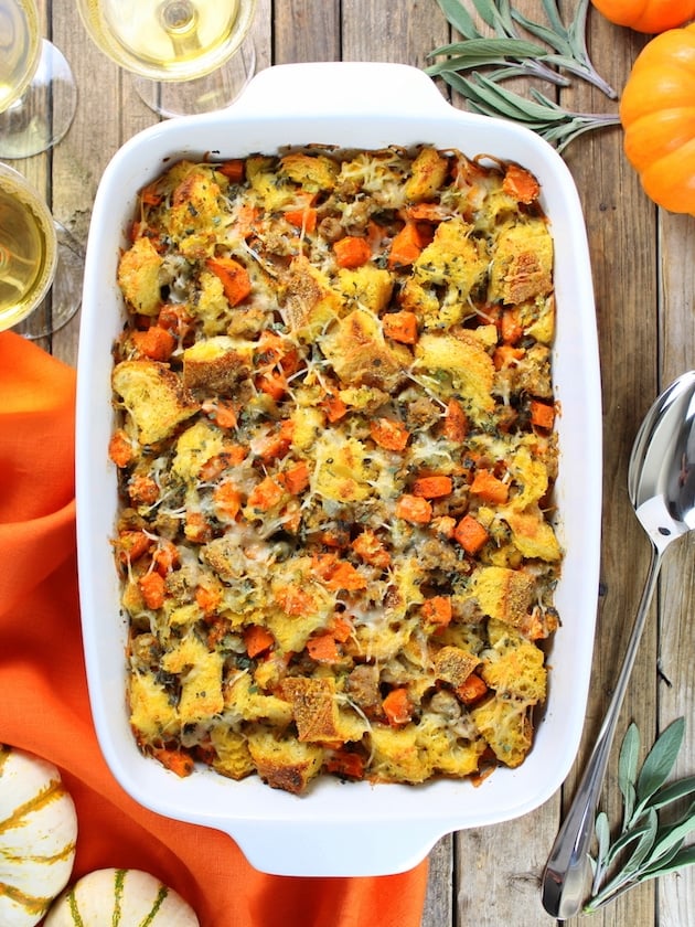 Baked butternut squash with italian sausage stuffing recipe