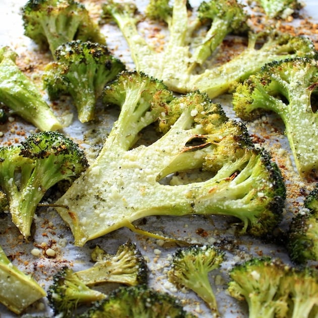 A close up of Roasted broccoli