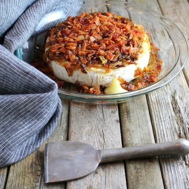 Top Ten Recipes of 2016 - Baked Brie With Caramelized Onion &amp; Bacon