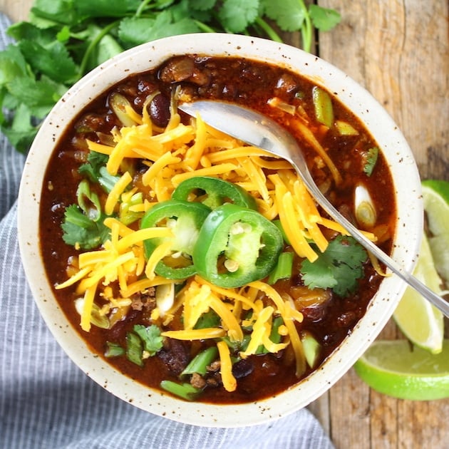 bowl of beer chili