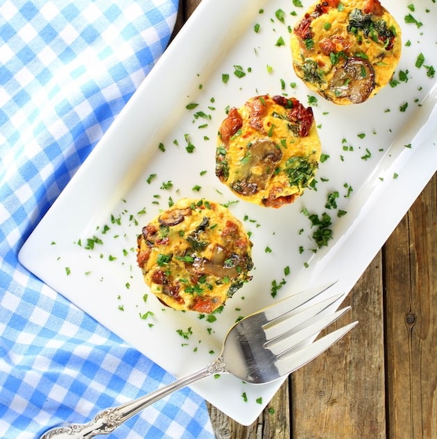 Healthy Kale Egg Breakfast Cups on a platter