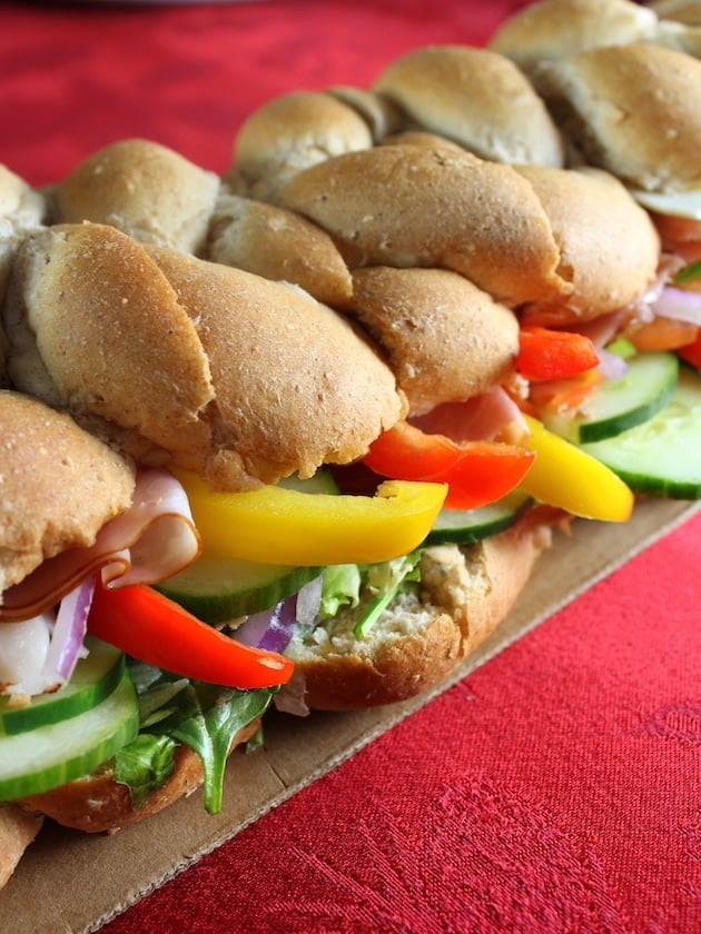 A close up of a sandwich sitting on top of a table