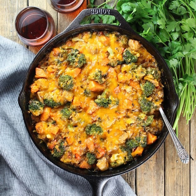 Chicken Skillet with Sweet Potatoes and Wild Rice