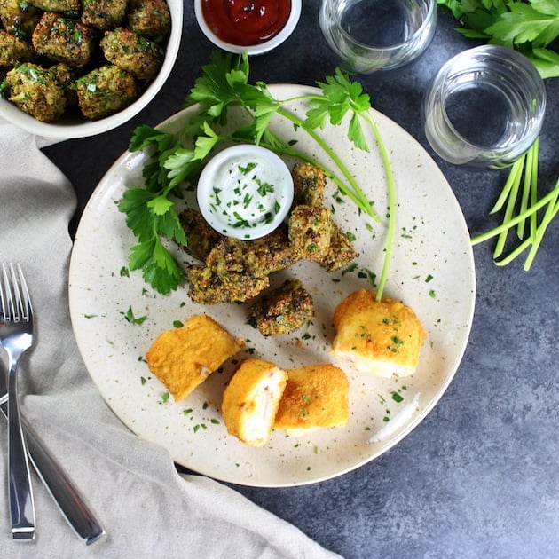 Baked Veggie Quinoa Tots with Chicken Cordon Bleu