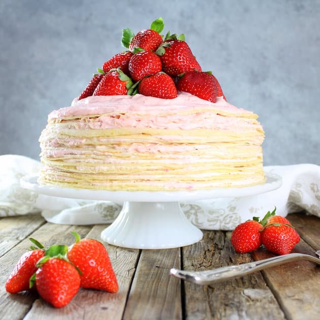 Strawberry Lemon Crepe Cake Recipe