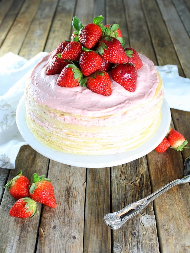 Strawberry Lemon Creme Crepe Cake