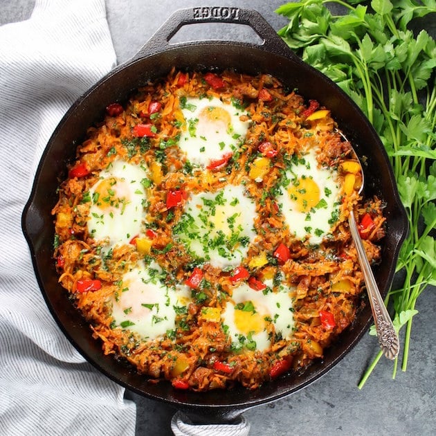 https://tasteandsee.com/wp-content/uploads/2017/02/Sweet-Potato-and-Chicken-Sausage-Breakfast-Skillet-rect-skillet-no-peppers-square.jpg