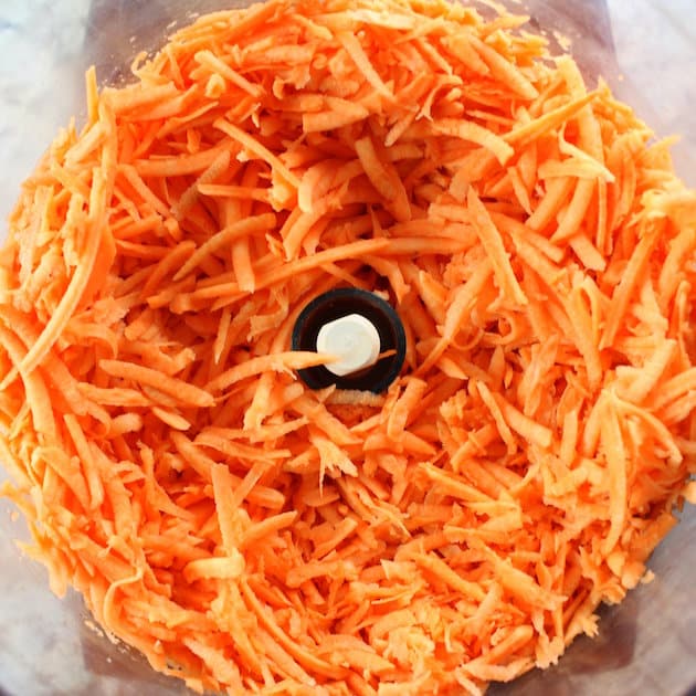 carrots shredded in a food processor