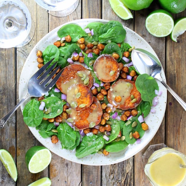 Sweet Potato and Chickpea Salad with Garlic Lime Maple Vinaigrette Low Carb Salad Gluten Free