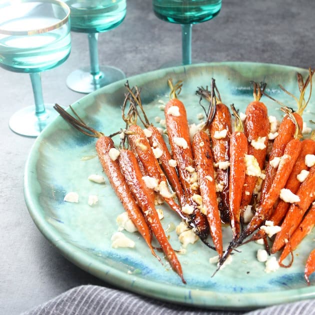 Eye level carrots with goat cheese